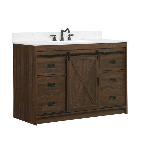 Sand & Stable Jillian 48'' Single Bathroom Vanity with Engineered Stone Top & Reviews Wayfair